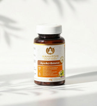 Ayurveda-Produkt in Produktaufnahme