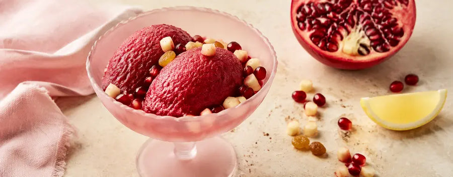 Herstellung des Granatapfelsorbets