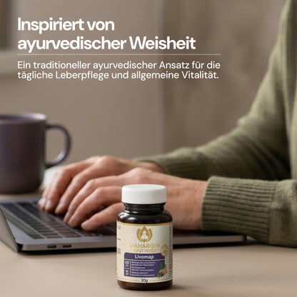 Ayurvedisches Produkt in Produktaufnahme