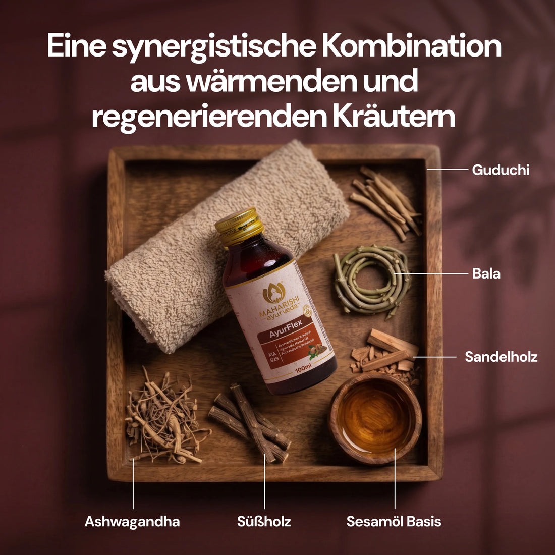 Ayurvedisches Produkt in hochwertiger Aufnahme