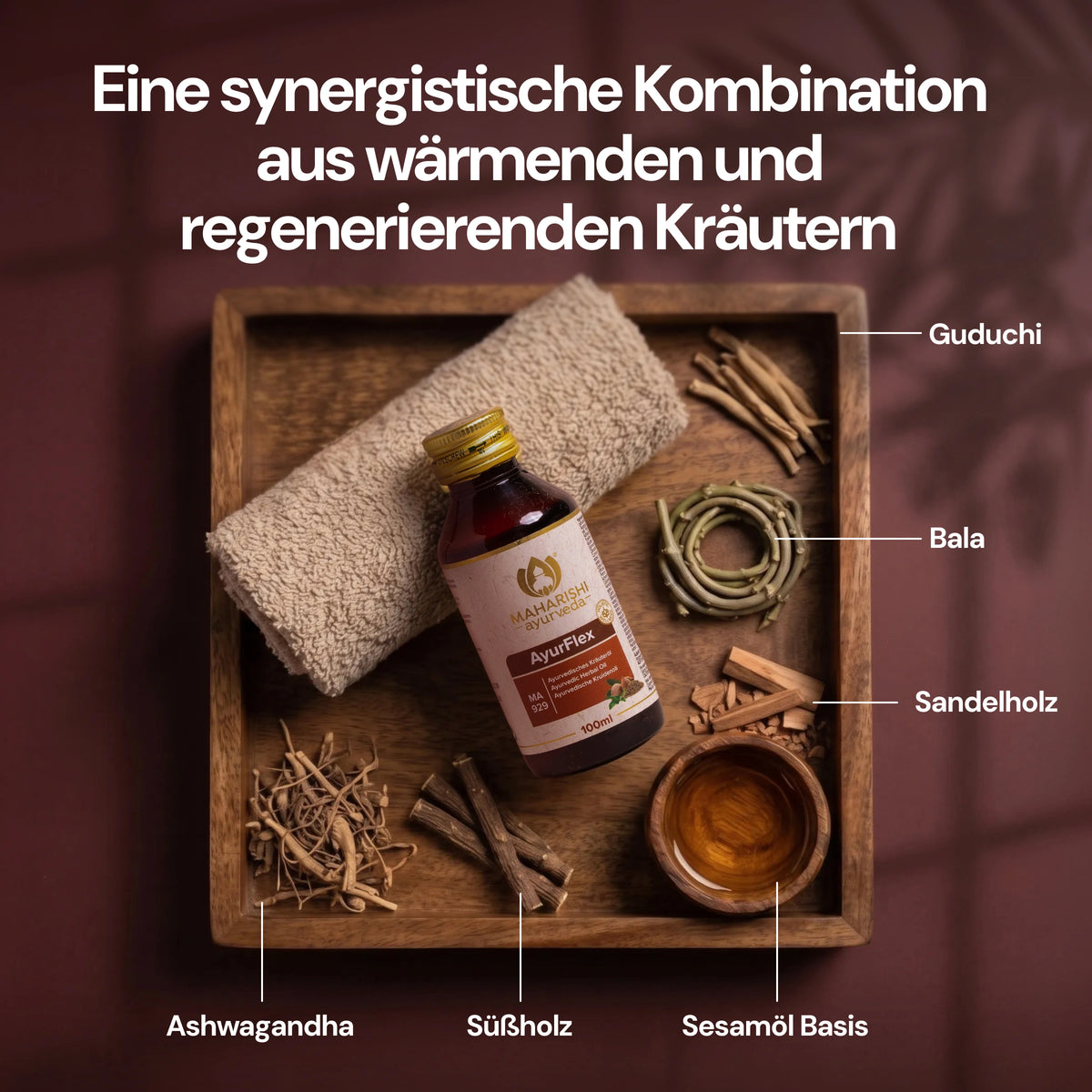 Ayurvedisches Produkt in hochwertiger Aufnahme