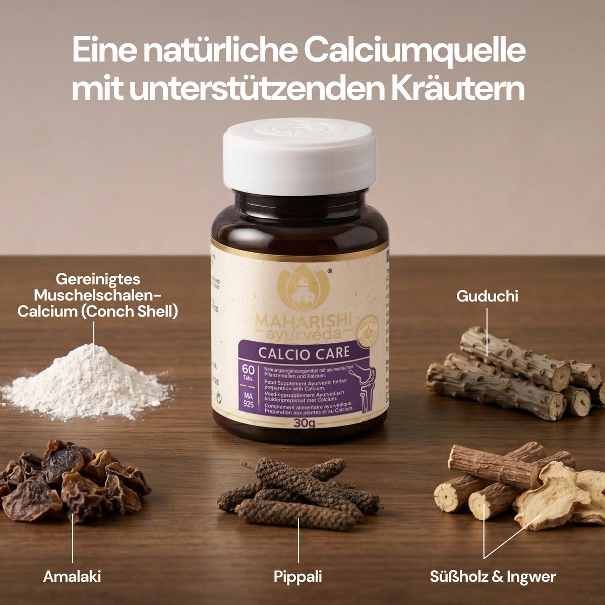 Ayurvedisches Produkt in Produktaufnahme