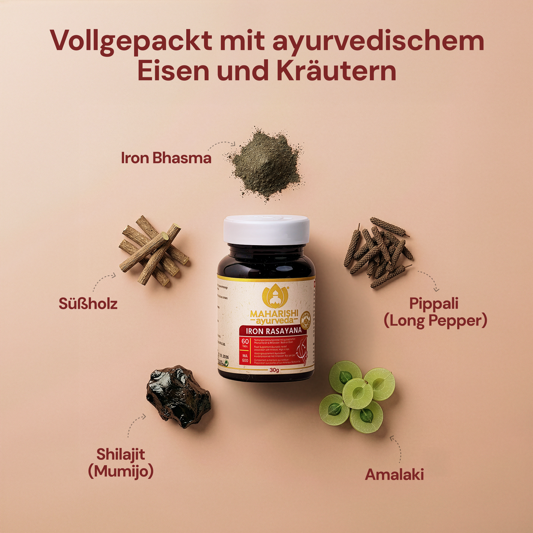 Vollgepackt mit ayurvedischem Eisen und Kräutern.