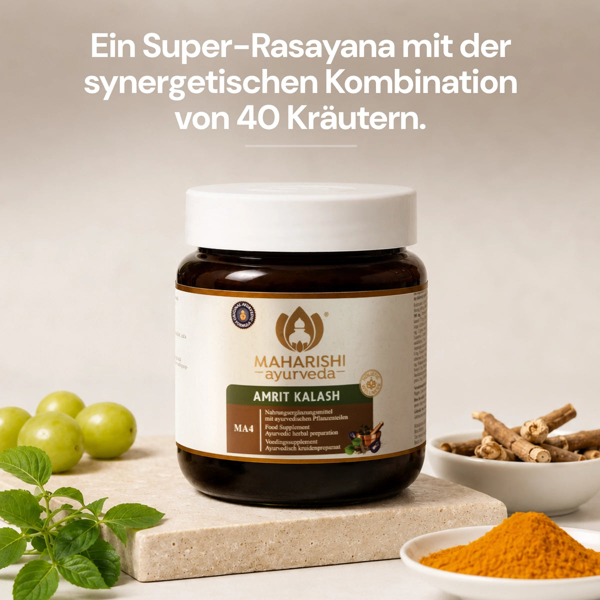 Amrit Kalash MA 4 mit ausgewählten ayurvedischen Kräutern und Pflanzenzutaten