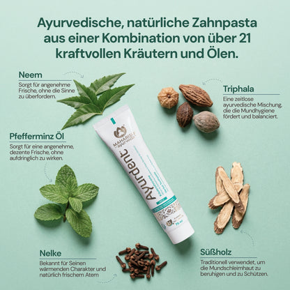 Ayurdent Mild mit Neem, Triphala, Pfefferminzöl, Nelke und Süßholz