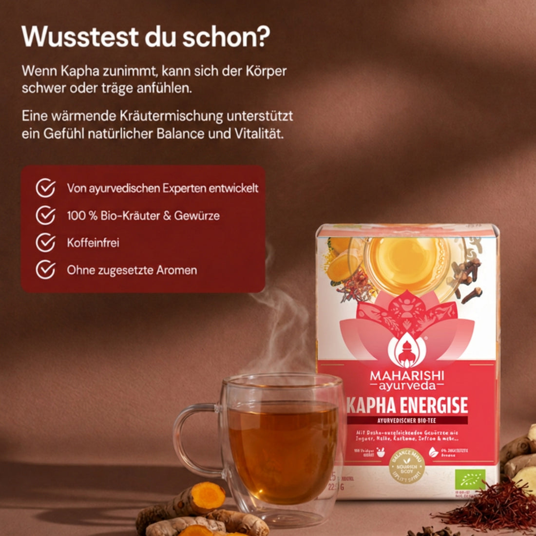 Organic Kapha Soothe Tea mit natürlichen Zutaten