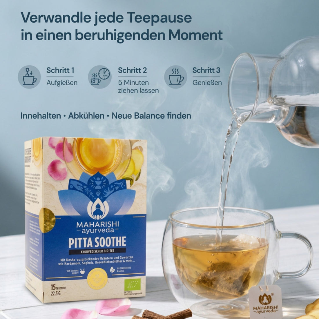Pitta Soothe Tea für eine kühlende und beruhigende Teepause