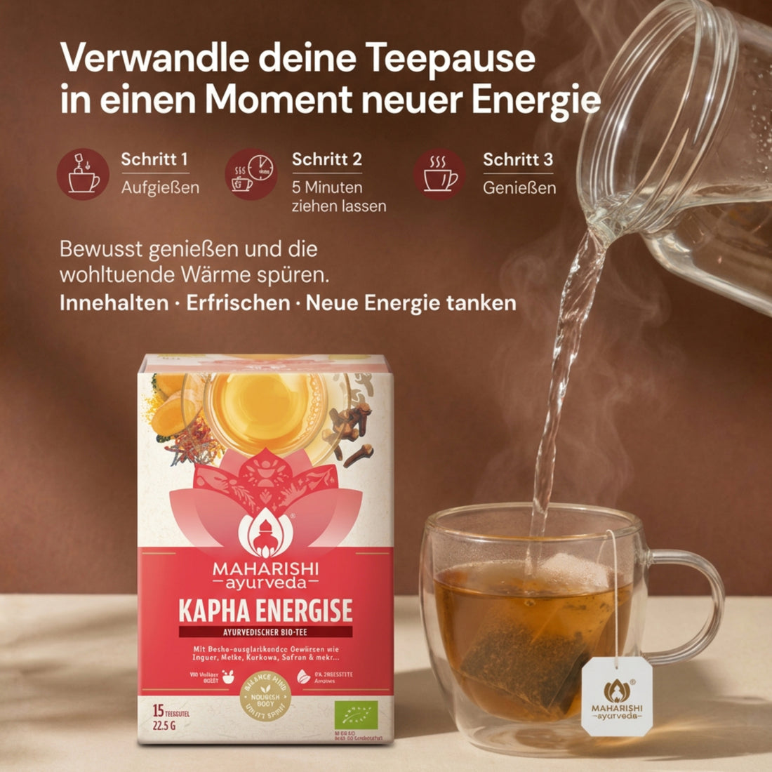 Kapha Soothe Tea für eine belebende Teepause