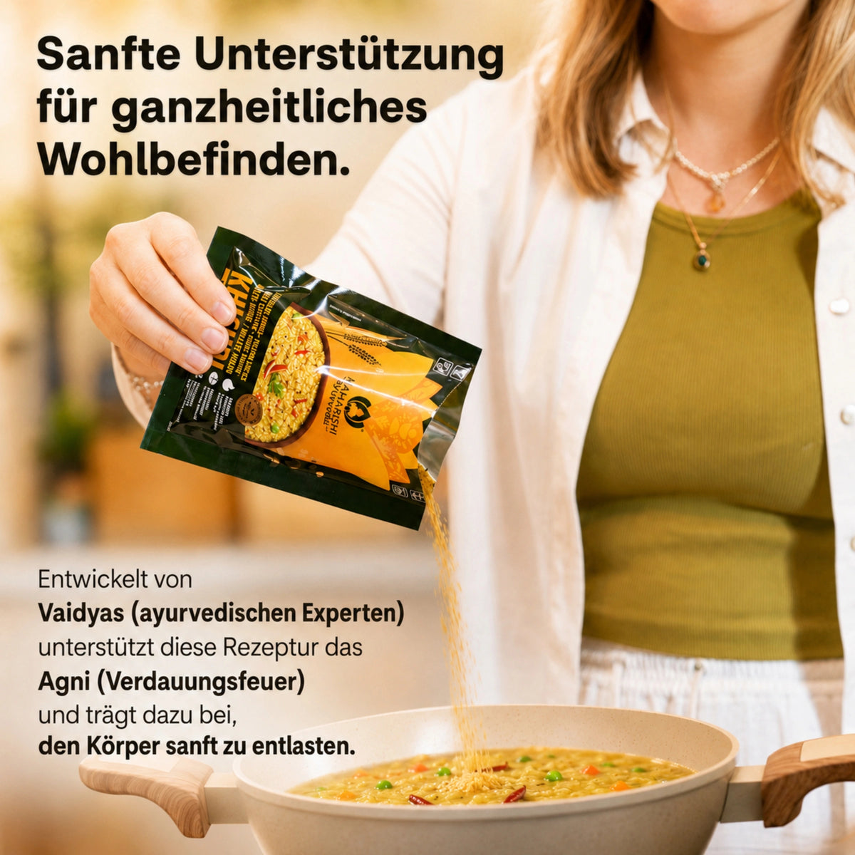 Gelbe Linsen Multi-Hirse Khichdi für ganzheitliches Wohlbefinden