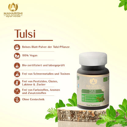 Tulsi Bio mit reinem Tulsi-Blattpulver und Bio-Qualität
