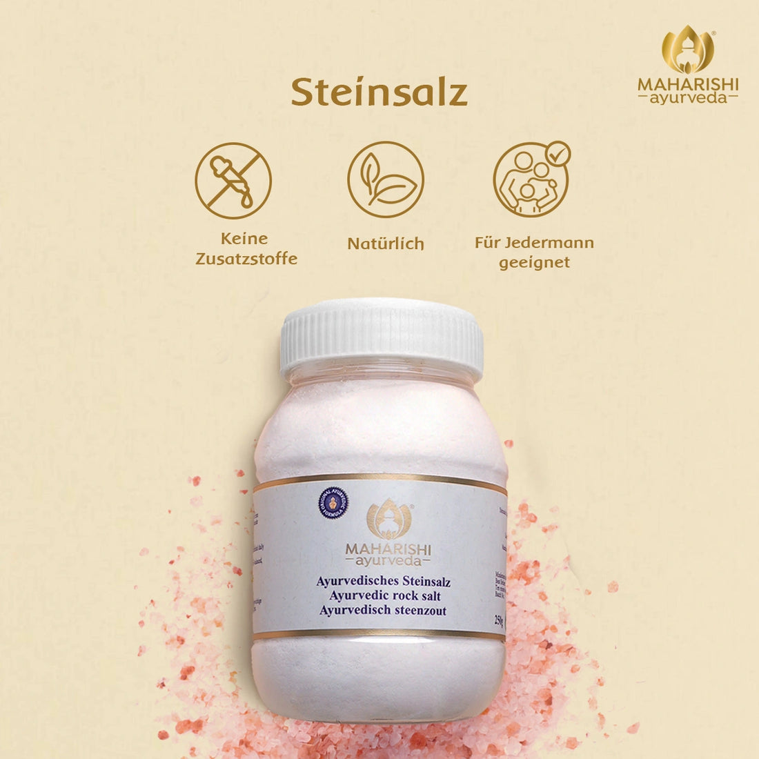 Maharishi Ayurveda Steinsalz im Produktglas