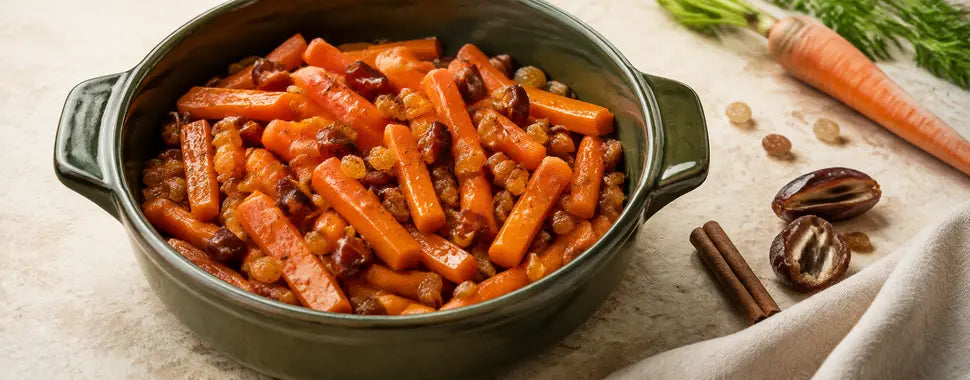 Zimtkarotten mit Rosinen und Datteln